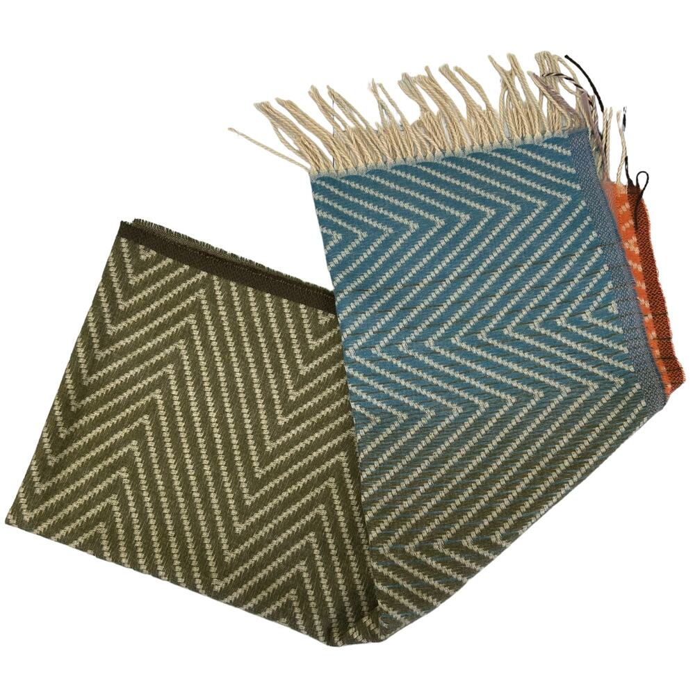 G Multicolor Chevron Fringe Acrylic Scarf